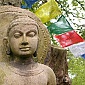Buddhafield Buddha - marking the entrance to the Buddhafield land at Broadhembury in Devon