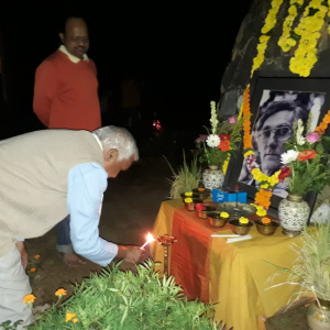 Dh Chandrashil in evening puja around stupa
