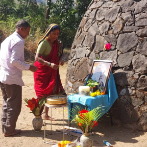 Kisan and Nanda offering to Guru Stupa