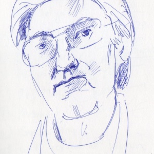 Bhante sketch done by Artist Ranjeet Deshmuke in Red book in year 2013