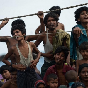 Rohingya refugees at sea
