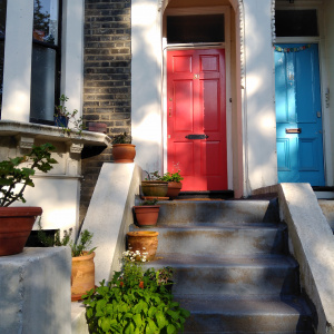 Our house in the middle of our street