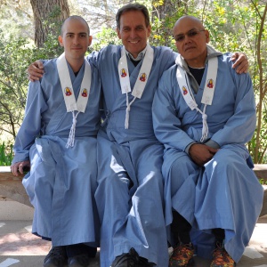 Moksananda with Medhavin and Sanghadara