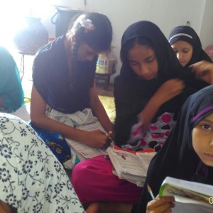 Muslim girls are studing