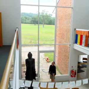 Ananda and the Buddha in the library