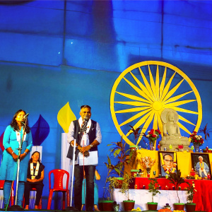 Maitriveer giving his talk