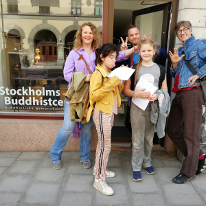 Oslo Sangha outside the Stockholm Buddhist centre