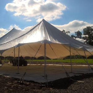 the marqee is going up 