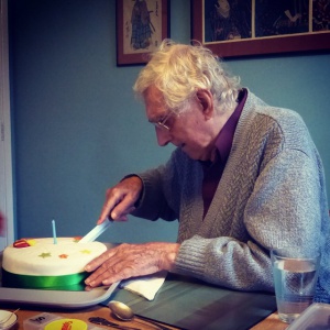 Bhante cuts one of his 89th birthday cakes