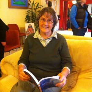 Barb Jones reading her son's book