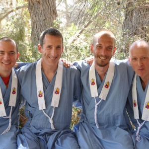Public Preceptor Paramabandhu (2nd from left) with Maitrida, Ketuhridaya and Saddhamani