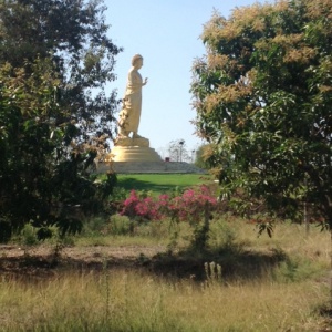 36 ft walking Buddha that gazes compassionately over Nagaloka
