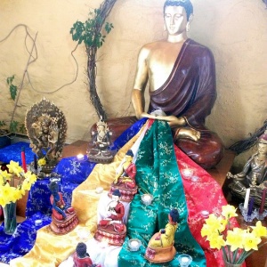 a 'Five-Buddha' shrine at Vajraloka